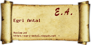 Egri Antal névjegykártya